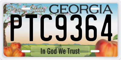 GA license plate PTC9364