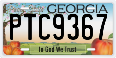 GA license plate PTC9367