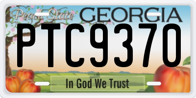 GA license plate PTC9370
