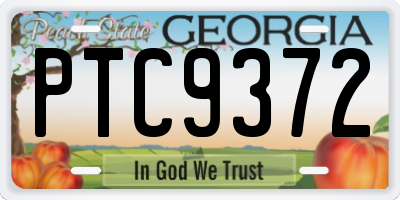 GA license plate PTC9372