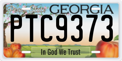 GA license plate PTC9373