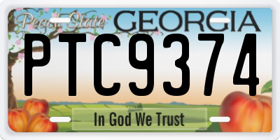 GA license plate PTC9374