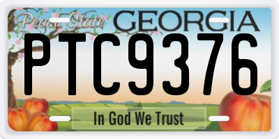 GA license plate PTC9376
