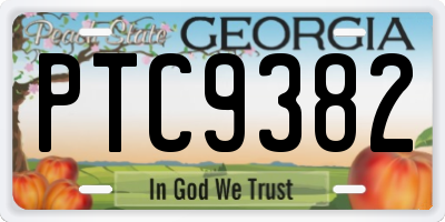 GA license plate PTC9382