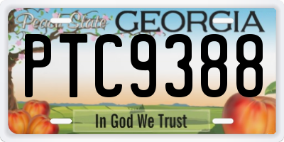 GA license plate PTC9388
