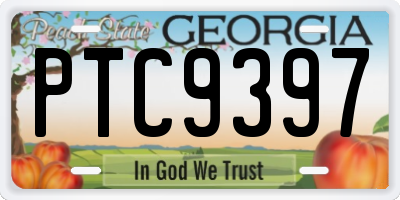 GA license plate PTC9397