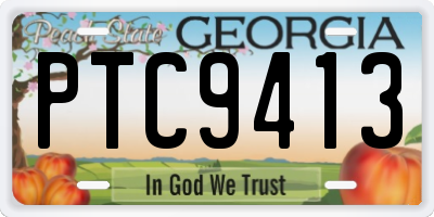 GA license plate PTC9413