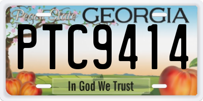 GA license plate PTC9414