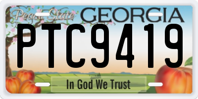 GA license plate PTC9419