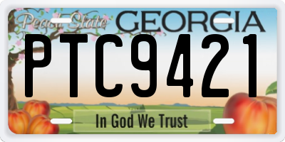 GA license plate PTC9421