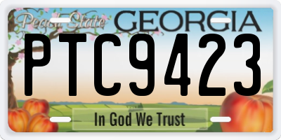 GA license plate PTC9423