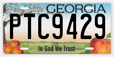 GA license plate PTC9429
