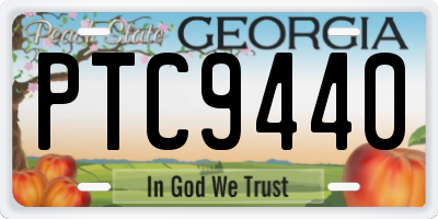 GA license plate PTC9440