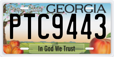 GA license plate PTC9443
