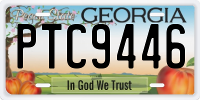 GA license plate PTC9446
