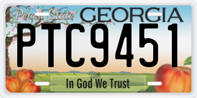 GA license plate PTC9451