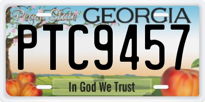 GA license plate PTC9457