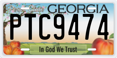 GA license plate PTC9474