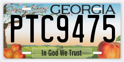 GA license plate PTC9475