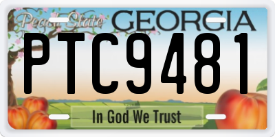 GA license plate PTC9481
