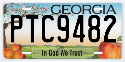 GA license plate PTC9482