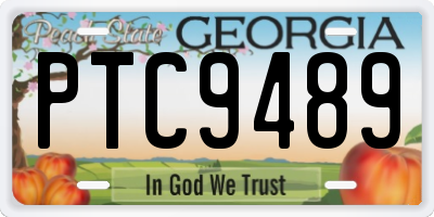GA license plate PTC9489