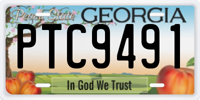 GA license plate PTC9491