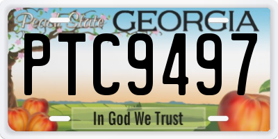 GA license plate PTC9497