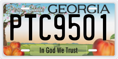 GA license plate PTC9501