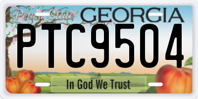GA license plate PTC9504