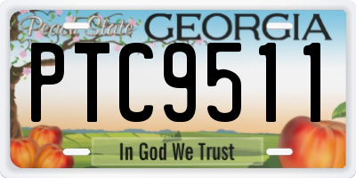 GA license plate PTC9511