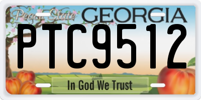GA license plate PTC9512