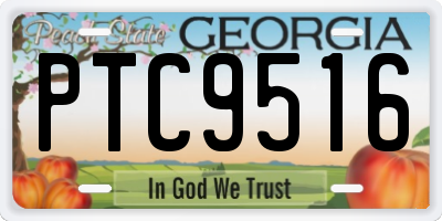 GA license plate PTC9516