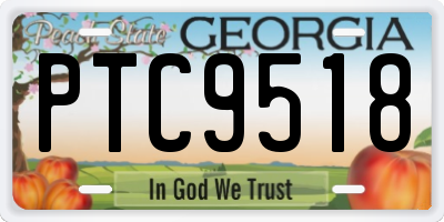 GA license plate PTC9518