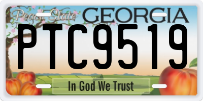 GA license plate PTC9519