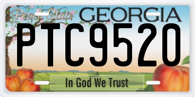 GA license plate PTC9520