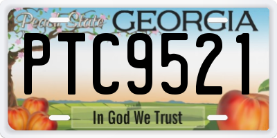 GA license plate PTC9521