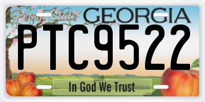 GA license plate PTC9522