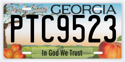 GA license plate PTC9523