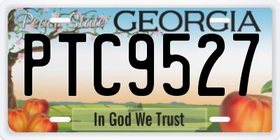 GA license plate PTC9527