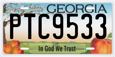 GA license plate PTC9533