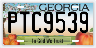 GA license plate PTC9539