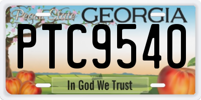 GA license plate PTC9540