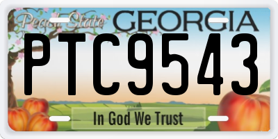 GA license plate PTC9543