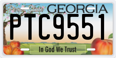 GA license plate PTC9551