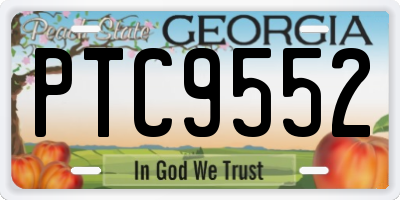 GA license plate PTC9552
