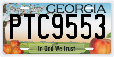 GA license plate PTC9553