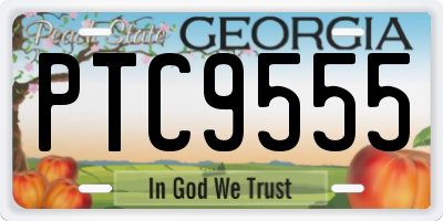 GA license plate PTC9555