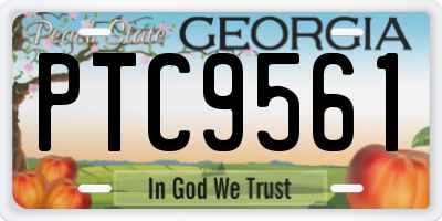 GA license plate PTC9561