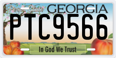 GA license plate PTC9566